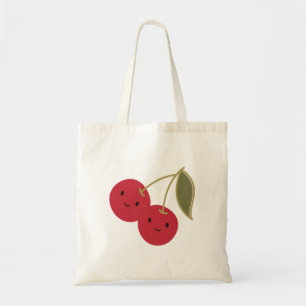 Cute Cartoon glimlachend Kawaii Cherries Tote Bag