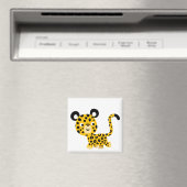 Cute Cartoon glimlachend leopard Magnet (Insitu (Vaatwasser))