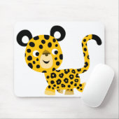 Cute Cartoon glimlachend leopard Mousepad Muismat (Met muis)