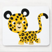 Cute Cartoon glimlachend leopard Mousepad Muismat (Voorkant)