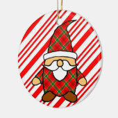 Cute Cartoon Gnome Candy Cane Tekening Keramisch Ornament (Links)