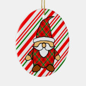 Cute Cartoon Gnome Candy Cane Tekening Keramisch Ornament (Rechts)