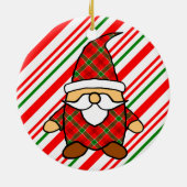 Cute Cartoon Gnome Candy Cane Tekening Keramisch Ornament (Achterkant)