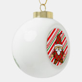 Cute Cartoon Gnome Candy Cane Tekening Keramische Bal Ornament (Links)