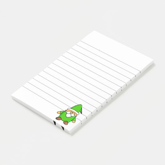 Cute Cartoon Gnome Lined Post-it® Notes (Schuin)
