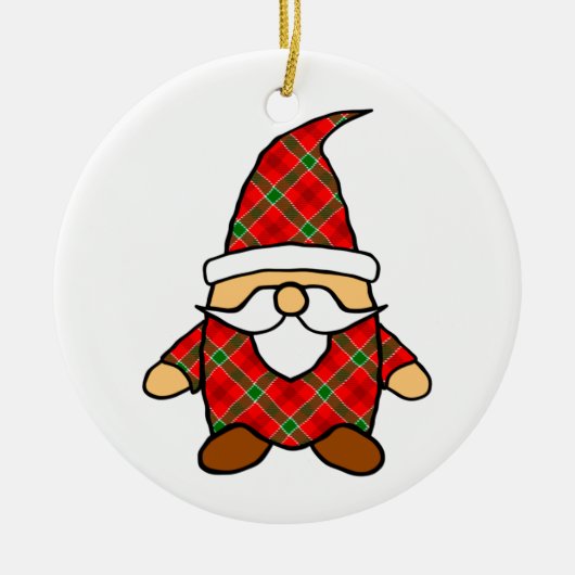 Cute Cartoon Gnome Tekening Keramisch Ornament (Voorkant)