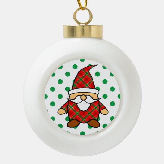 Cute Cartoon Gnome Tekening Keramische Bal Ornament (Voorkant)