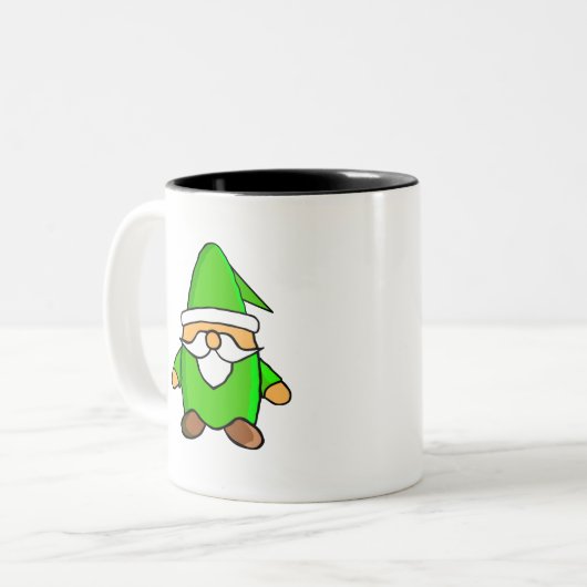 Cute Cartoon Gnome Two-Tone Koffee Mok (Voorkant links)