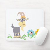 Cute Cartoon Goat and Flowers Mousepad Muismat (Met muis)