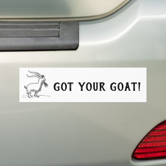 Cute Cartoon Goat, Black and White Farm Animal Bumpersticker (Op auto)