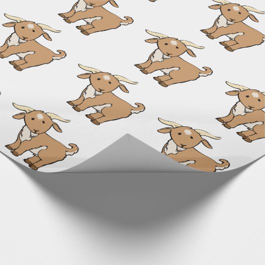 Cute Cartoon Goat Cadeaupapier (Hoek)