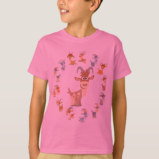 Cute Cartoon Goat Mandala Children T-Shirt (Voorkant)