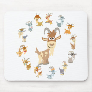 Cute Cartoon Goat Mandala Mousepad Muismat