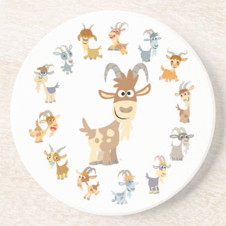 Cute Cartoon Goat Mandala Onderzetter
