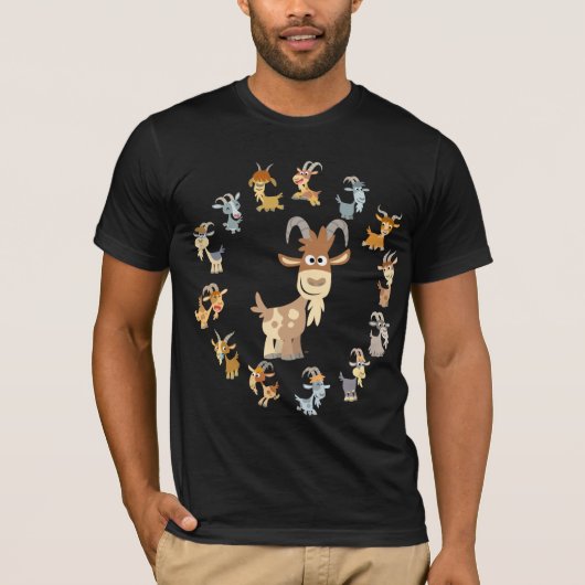 Cute Cartoon Goat Mandala T-Shirt (Voorkant)