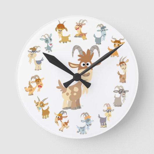 Cute Cartoon Goat Mandala Wall klok (Voorkant)