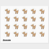 Cute Cartoon Goat Ronde Sticker (Vel)