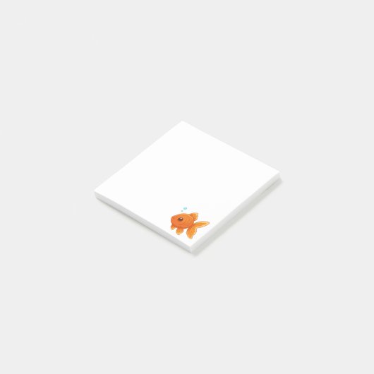Cute Cartoon Goldfish Post-it® Notes (Schuin)