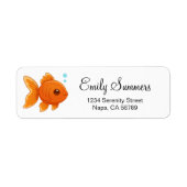 Cute Cartoon Goldfish Return Address Etiket (Voorkant)
