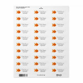 Cute Cartoon Goldfish Return Address Etiket (Full Sheet)