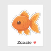 Cute Cartoon Goldfish Sticker (Vel)