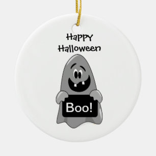 Cute Cartoon Goofy Ghost Halloween Design Keramisch Ornament