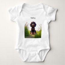 Cute Cartoon Gordon Setter Puppy