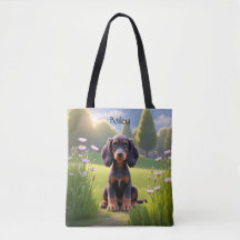 Cute Cartoon Gordon Setter Puppy