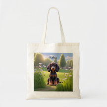 Cute Cartoon Gordon Setter Puppy