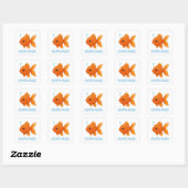 Cute Cartoon Goudvis Aangepaste Naam Vierkante Sticker (Vel)