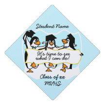Cute Cartoon Graduing Penguins