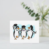 Cute Cartoon Graduing Penguins Briefkaart (Staand voorkant)