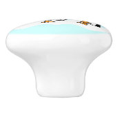 Cute Cartoon Graduing Penguins Keramische Knop (Zijkant)