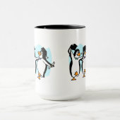Cute Cartoon Graduing Penguins Mok (Midden)