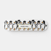 Cute Cartoon Graduing Penguins w/Banner Skateboard (Horizontaal)