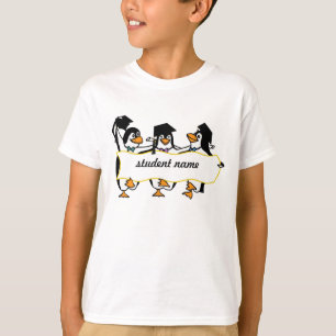 Cute Cartoon Graduing Penguins w/Banner T-shirt
