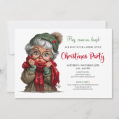 Cute Cartoon Granny Whimsical Holiday Invitation Kaart (Voorkant)