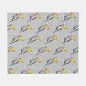 Cute Cartoon Gray Cockatiel Birds Pattern Fleece Deken (Voorkant (Horizontaal))