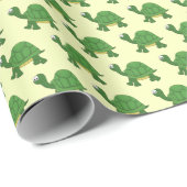 Cute Cartoon Green and Yellow Turtle Cadeaupapier (Rol Hoek)
