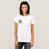 Cute Cartoon Green Parrot Singing with Microphone T-shirt (Voorkant volledig)