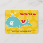 Cute Cartoon Green Whale Kind Visitekaartje (Voorkant)