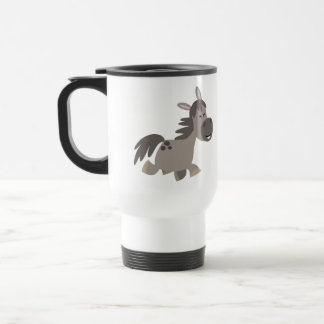 Cute Cartoon Grey Pony Commuter Mok
