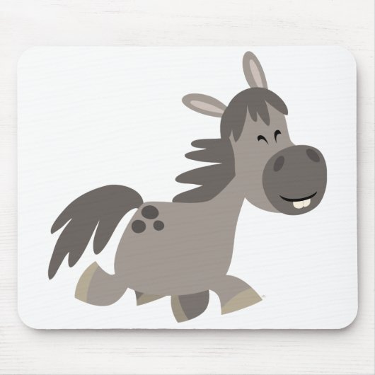 Cute Cartoon Grey Pony Mousepad Muismat (Voorkant)