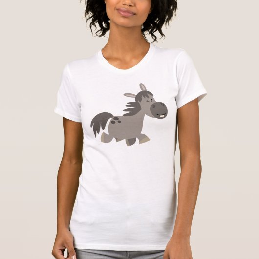 Cute Cartoon Grey Pony Women T-Shirt (Voorkant)