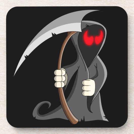 Cute Cartoon Grim Reaper Halloween Bier Onderzetter (Voorkant)