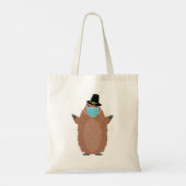 Cute cartoon grondhoed in gezichtsmasker tote bag (Achterkant)