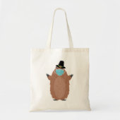 Cute cartoon grondhoed in gezichtsmasker tote bag (Voorkant)