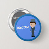 Cute Cartoon Groom Ronde Button 5,7 Cm (Voorkant /achterkant)