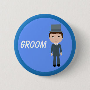 Cute Cartoon Groom Ronde Button 5,7 Cm