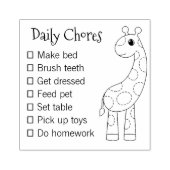 Cute Cartoon Guraffe Daily Chores List Rubberstempel (Afrduk)